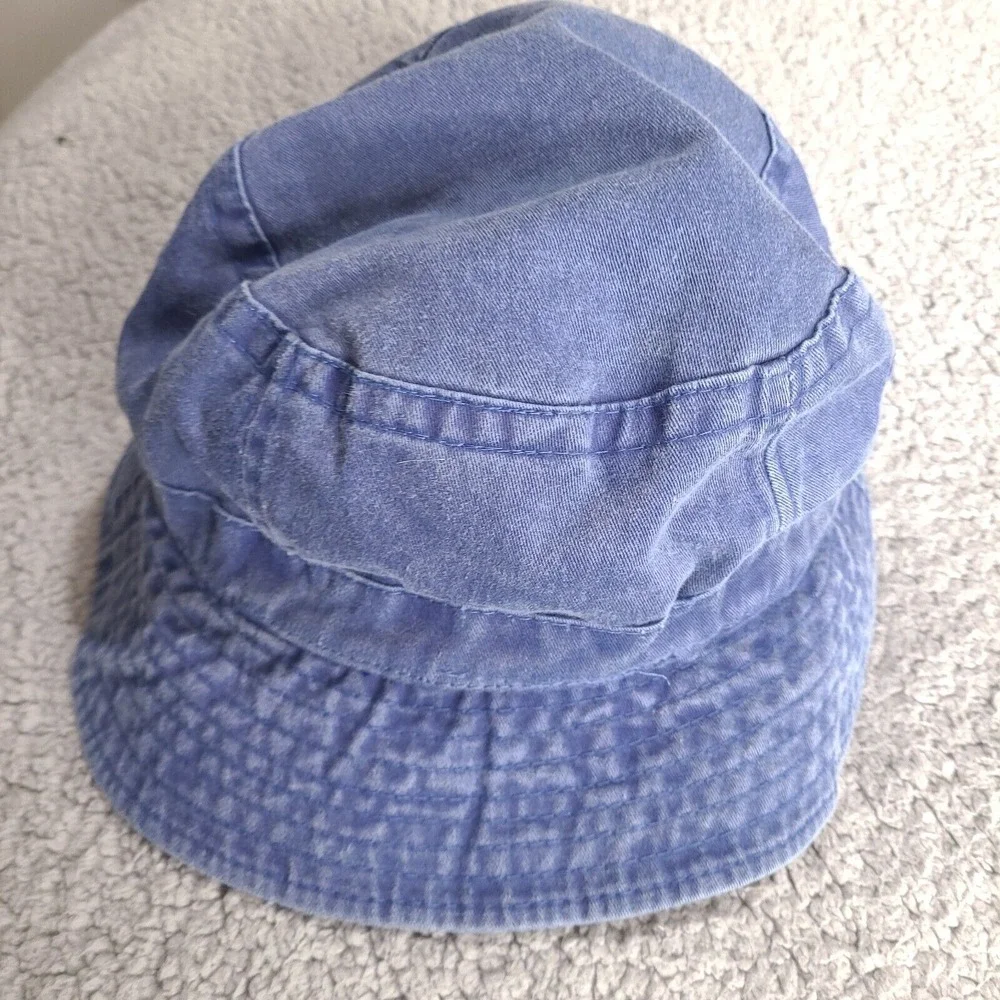 Michigan USA Flag Bucket Sun Hat Cap Blue L/XL Chambray Denim‎ Faded Patriotic